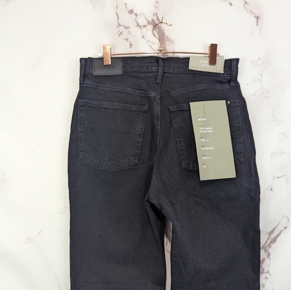 Everlane Jean The Original Cheeky Straight High Rise Coal Black Zip Denim - Picture 7 of 14